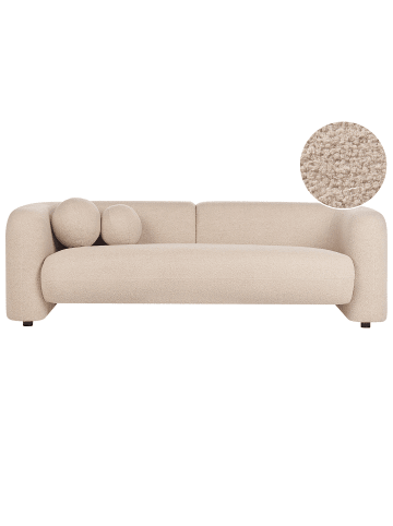 Beliani 3-tlg 3-Sitzer Sofa LEIREN in Beige