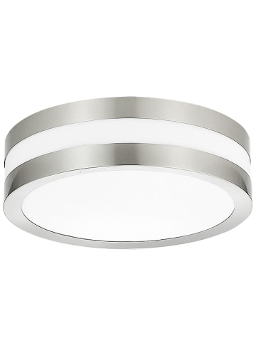 Licht-Erlebnisse Außen Deckenlampe Ø 28.5 x (H)8.5 cm in Silber Weiß