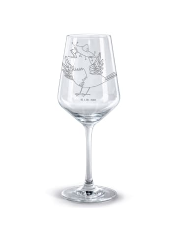 Mr. & Mrs. Panda Weinglas Rabe Sombrero ohne Spruch in Transparent