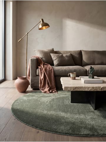 KADIMA DESIGN Rundteppich Uni Antirutsch weich wohnlich Wohnzimmer Schlafzimmer