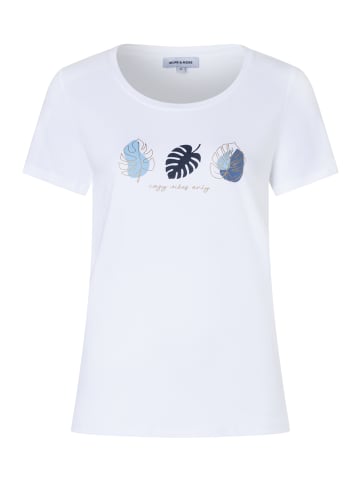More & More Baumwollstretchjersey-Kurzarmshirt in white