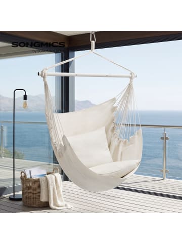 SONGMICS Hängesessel Sognia in Cremeweiß - (B)128 x (H)140 x (T)150 cm