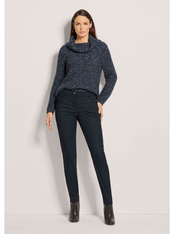 MADELEINE Schlanke Stretch-Hose mit Formbund in marine