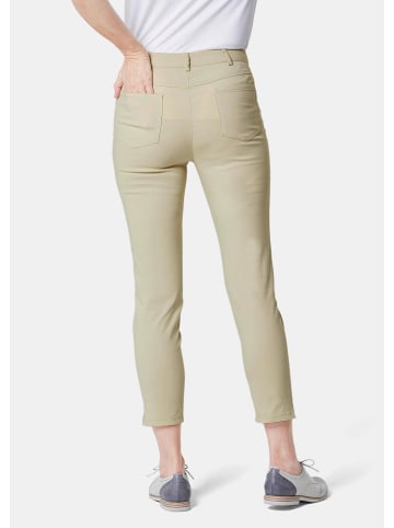 GOLDNER Kurzgröße:  Elastische Hose mit extra Nähten in stein