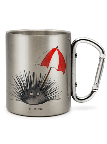 Mr. & Mrs. Panda Camping Tasse Seeigel ohne Spruch in Silber