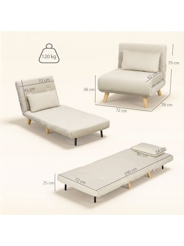 HOMCOM Schlafsessel-72 x 78 x 79 cm-Beige