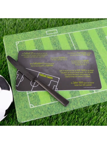 Geda Labels Frühstücksbrettchen Fußballfakten in Schwarz - 23,5x14,5x0,3cm