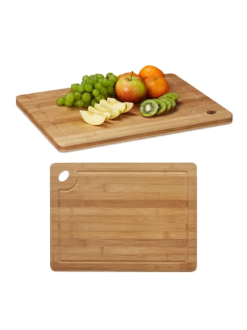 relaxdays 2 x Tranchierbrett in Naturfarben - (B)40 x (T)30 cm