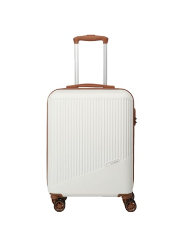 travelite Bali - 4-Rollen-Kabinentrolley S 55 cm in weiß/cognac