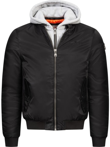 Lonsdale Jacke "Clifton All Seasons Jacke mit Kapuze schmale Passform" in Schwarz