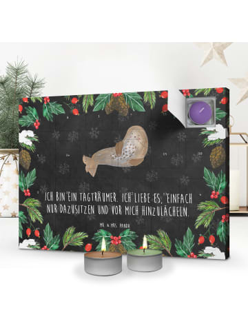 Mr. & Mrs. Panda Duftkerzen Adventskalender Robbe Lachen mit Spruch in Kreidetafel