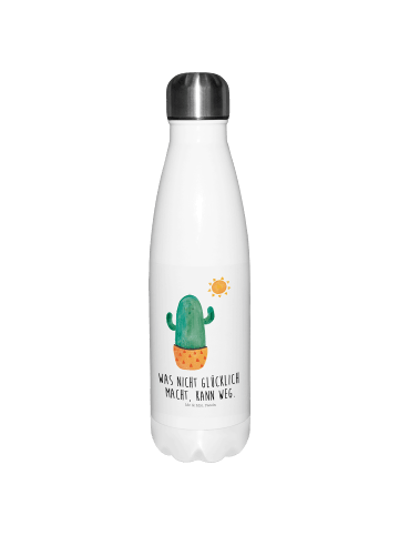 Mr. & Mrs. Panda Thermosflasche Kaktus Sonne mit Spruch in Weiß