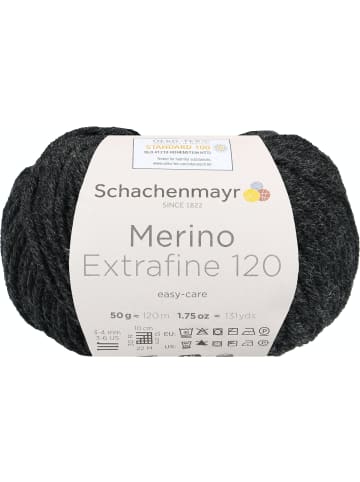 Schachenmayr since 1822 Handstrickgarne Merino Extrafine 85, 50g in Anthrazit Meliert