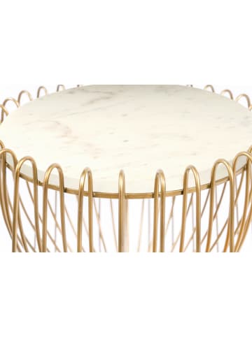 Kayoom Beistelltisch Malibu in weiß - messing