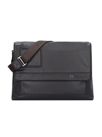 Piquadro Vibe Aktentaschen Messenger Leder 41 cm Laptopfach in dark brown