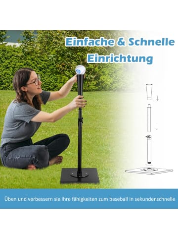 COSTWAY Batting Tees Teeständer höhenverstellbar in Schwarz