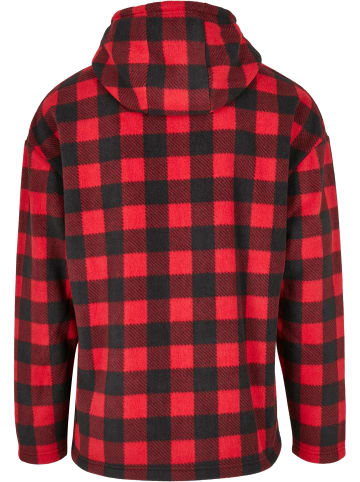 Urban Classics Zip-Kapuzenpullover in redcheck