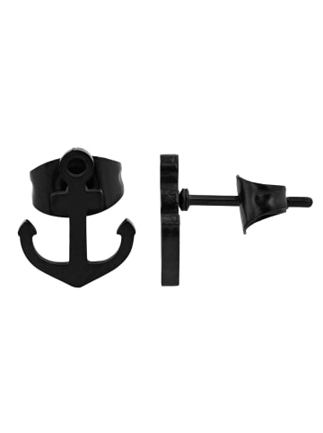 Adeliás Unisex Ohrringe – Ohrstecker aus Edelstahl in schwarz