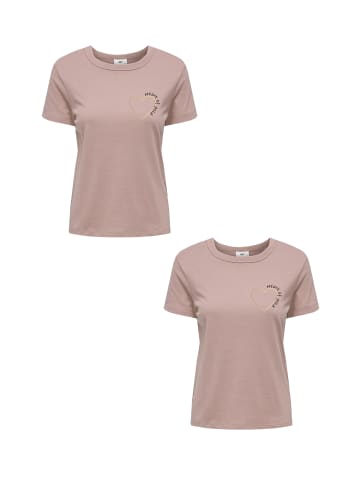 JACQUELINE de YONG T-Shirt 2er Set Kurzarmshirt aus Baumwolle in Rosa-2