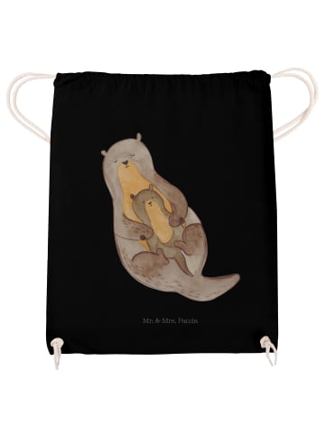 Mr. & Mrs. Panda Baumwollbeutel Otter Kind ohne Spruch in Schwarz