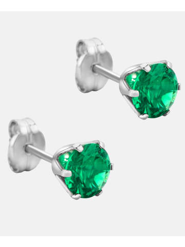 Diamant L'éternel Ohrringe aus 375 Weißgold mit Smaragd