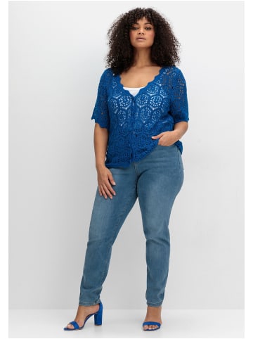 sheego by Joe Browns Ajour-Strickjacke in kobalt