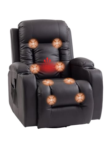 HOMCOM Massagesessel-99L x 82B x 103H cm-Braun