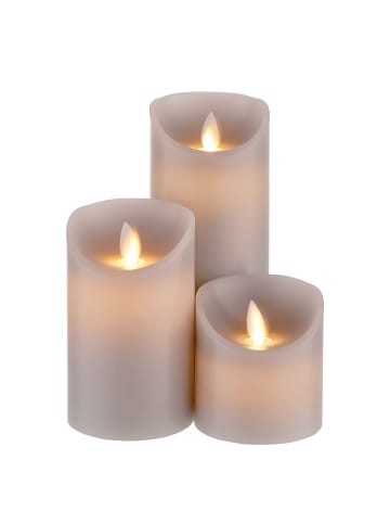Butlers Butlers LED Kerzen-Set GLOWING FLAME 3-tlg. in Grau