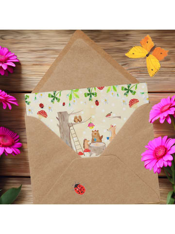 Mr. & Mrs. Panda Deluxe Karte Waldtiere Picknick mit Spruch in Naturpapier