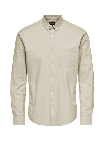 Only&Sons Hemd Slim Fit Langarm Oxford Hemd in Beige