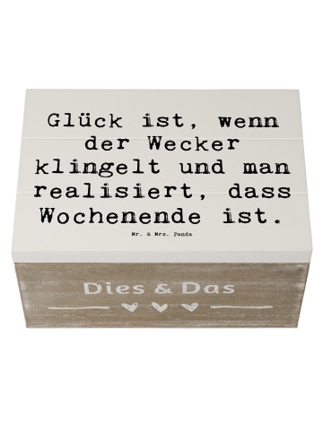 Mr. & Mrs. Panda Aufbewahrungsbox Spruch Glück am Wochenende mit... in Weiß