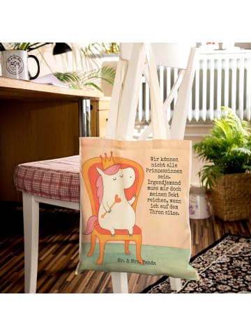 Mr. & Mrs. Panda Stoffbeutel Einhorn Prinzessin Design mit Spruch in Weiß
