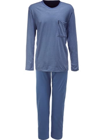 Ammann Single-Jersey Bio Schlafanzug in blau