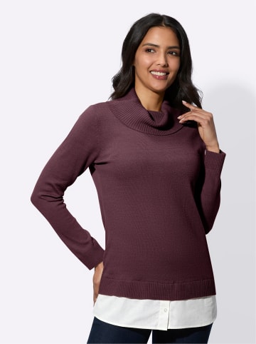 Sieh an! 2-in-1-Pullover in burgund-weiß