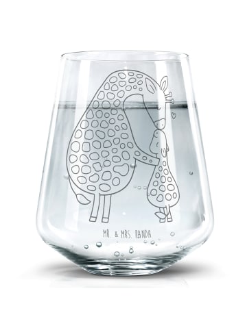 Mr. & Mrs. Panda Glas Giraffe Kind ohne Spruch in Transparent