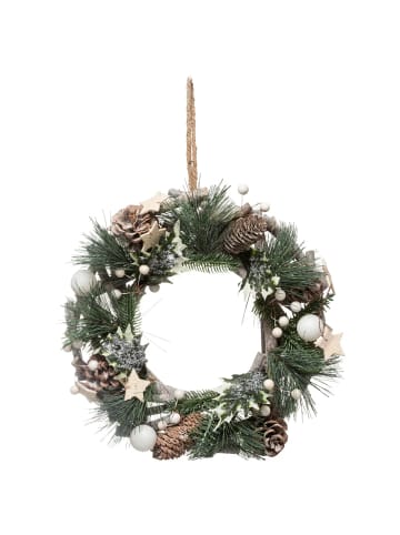 Atmosphera Créateur d'intérieur Weihnachtskranz aus Naturmaterialien in Mehrfarben, (B) 9,5 x (H) 32 x (L) 32 cm