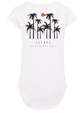 F4NT4STIC Long Cut T-Shirt Escape Discover the World Palm Trees in weiß