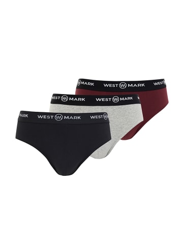 Westmark London Slip / Unterhose Logan in Grey Melange / Bordeaux / Navy