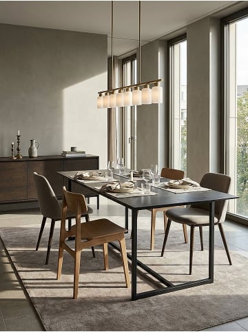 KADIMA DESIGN Esszimmertisch 180x90x76 cm Keramik Glas Esstisch , in Schwarz