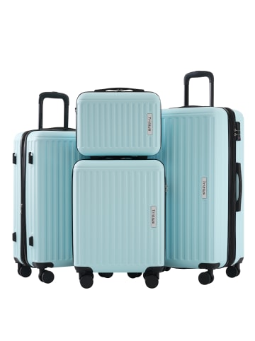 ABRIHOME 4er Koffer Set, S-M-L-XL mit 4 Rollen und  TSA Zollschloss in Schwarz