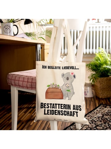 Mr. & Mrs. Panda Schultertasche Bestatterin Leidenschaft mit Spruch in Creme