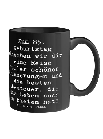 Mr. & Mrs. Panda Tasse Spruch 85. Geburtstag mit Spruch in Schwarz