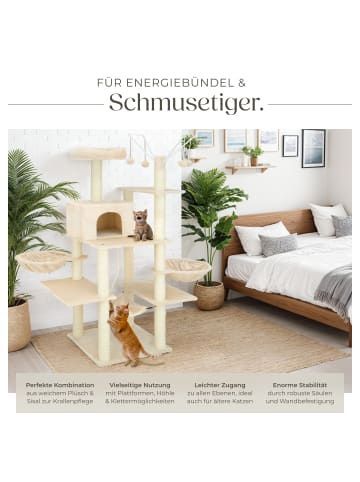tectake Katzenbaum Lilou 165 cm Diverse Farben  (Beige)