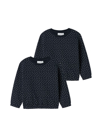 name it 2er-SET Weicher Sweater Rundhals Pullover mit Design Print in Dunkelblau