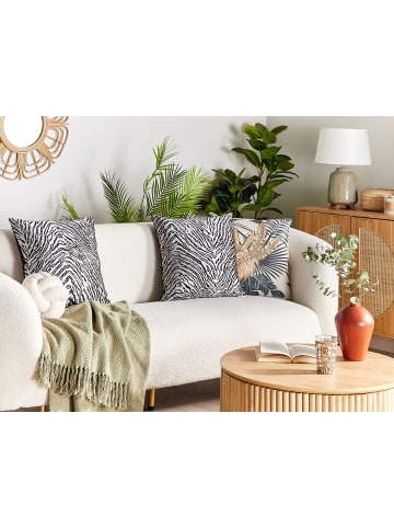 Beliani 2er-Set Dekokissen MANETTI in Schwarz/Weiß