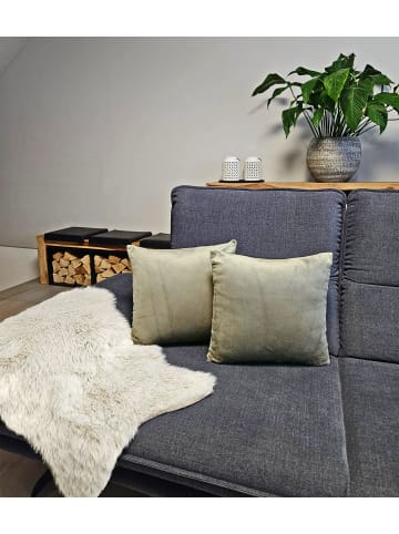 JACK 2er Set Teddy Flausch Kissen 40x40cm in Taupe