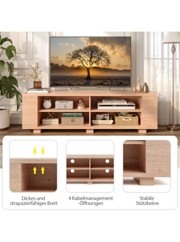 COSTWAY TV-Schrank bis zu 65 Zoll in Beige