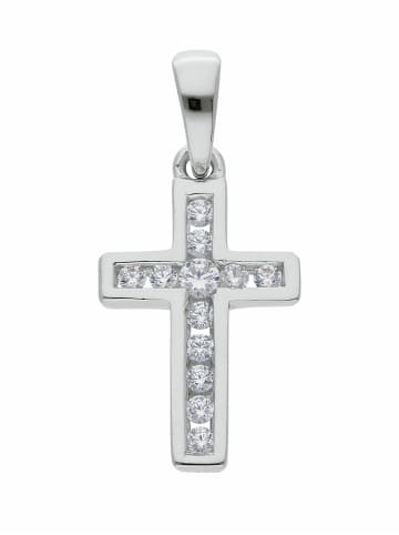 Adeliás 925 Silber Kreuz Anhänger mit Zirkonia in silber