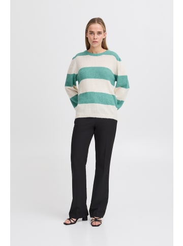 ICHI IHDUSTY LS STRIPE regular fit in Beryl Green