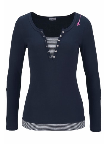 Kangaroos 2-in-1-Shirt in marine-weiß